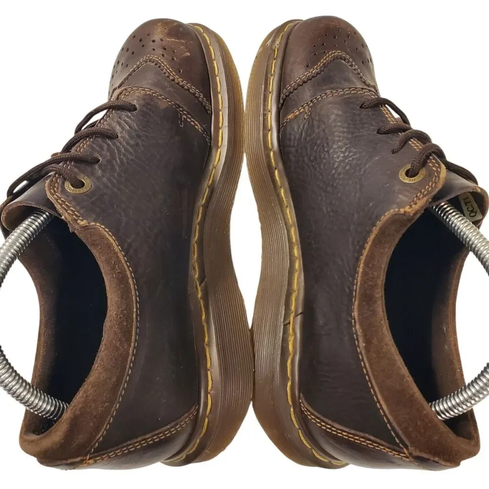 DR MARTENS Shoes Womens Size US 10 Brown Oxford 4-Eye Wingtip Platform 11484